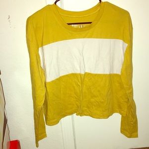 Long Sleeve Yellow and White Tshirt!